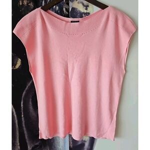 TALBOTS Cap Sleeve Pink Oversized Relaxed‎ Stretch Knit Boatneck Top Size 1X